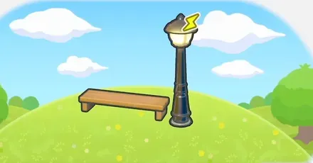 불빛 비춘 벤치