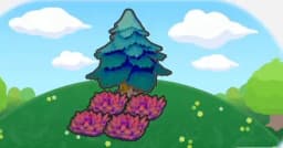 나무그늘 붉은 풀숲