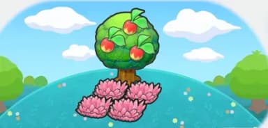 나무그늘 분홍 풀숲